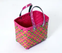 Standard Chettinad Lunch Bag-Pink Double Weave